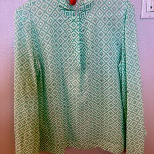 green light summer women shirt with shimmery. Size 10 cotton perfect for sun !